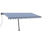 vidaXL Tenda Automatica con Sensore Vento e LED 450x350 cm Blu Bianca vidaXL Tenda Automatica con Sensore Vento e LED 450x350 cm Blu Bianca