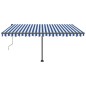 vidaXL Tenda Automatica con Sensore Vento e LED 450x350 cm Blu Bianca vidaXL Tenda Automatica con Sensore Vento e LED 450x350 cm Blu Bianca