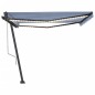 vidaXL Tenda Automatica con Sensore Vento e LED 450x350 cm Blu Bianca vidaXL Tenda Automatica con Sensore Vento e LED 450x350 cm Blu Bianca