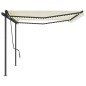 vidaXL Tenda Automatica con Sensore Vento e LED 5x3,5 m Crema vidaXL Tenda Automatica con Sensore Vento e LED 5x3,5 m Crema