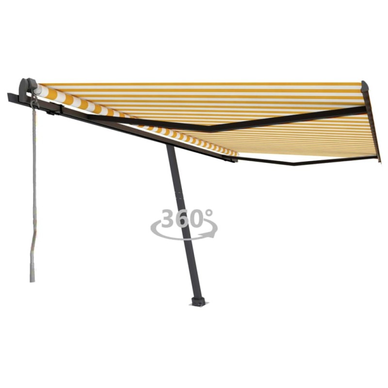 Tenda da Sole Autoportante Automatica 450x350 cm Gialla Bianca Tenda da Sole Autoportante Automatica 450x350 cm Gialla Bianca