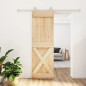 vidaXL Porta Scorrevole con Set Hardware 70x210 cm Legno Massello Pino vidaXL Porta Scorrevole con Set Hardware 70x210 cm Legno Massello Pino