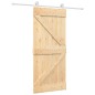 vidaXL Porta Scorrevole con Set Hardware 90x210 cm Legno Massello Pino