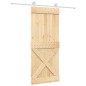 vidaXL Porta Scorrevole con Set Hardware 85x210 cm Legno Massello Pino