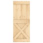 vidaXL Porta Scorrevole con Set Hardware 85x210 cm Legno Massello Pino