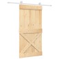 vidaXL Porta Scorrevole con Set Hardware 100x210cm Legno Massello Pino vidaXL Porta Scorrevole con Set Hardware 100x210cm Legno Massello Pino