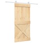vidaXL Porta Scorrevole con Set Hardware 95x210 cm Legno Massello Pino vidaXL Porta Scorrevole con Set Hardware 95x210 cm Legno Massello Pino