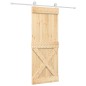 vidaXL Porta Scorrevole con Set Hardware 80x210 cm Legno Massello Pino