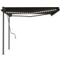 vidaXL Tenda Automatica con Sensore Vento e LED 4,5x3 m Antracite vidaXL Tenda Automatica con Sensore Vento e LED 4,5x3 m Antracite