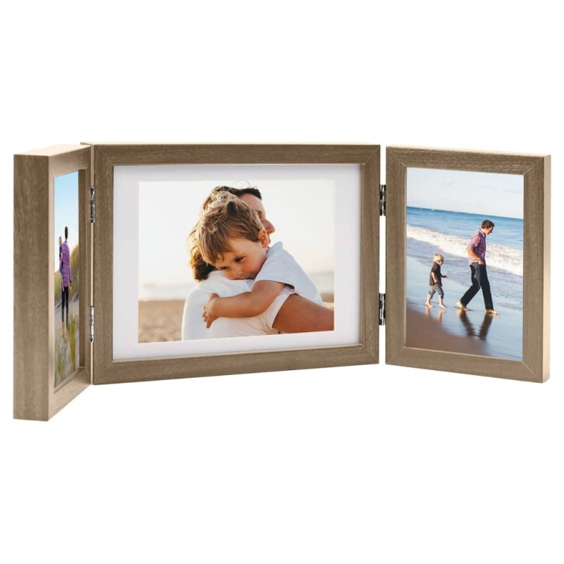 vidaXL Cornici Portafoto a Libro Marrone Chiaro 22x15cm +2x(10x15)cm vidaXL Cornici Portafoto a Libro Marrone Chiaro 22x15cm +2x(10x15)cm