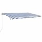 Tenda da Sole Retrattile Manuale 500x350 cm Blu e Bianca Tenda da Sole Retrattile Manuale 500x350 cm Blu e Bianca