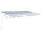 Tenda da Sole Retrattile Manuale 500x350 cm Blu e Bianca Tenda da Sole Retrattile Manuale 500x350 cm Blu e Bianca