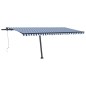 vidaXL Tenda Retrattile Automatica con Palo 500x350 cm Arancio Marrone vidaXL Tenda Retrattile Automatica con Palo 500x350 cm Arancio Marrone