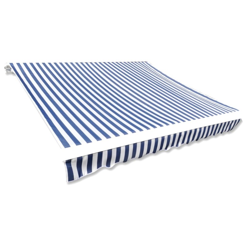 vidaXL Tendone Parasole in Tela Blu e Bianco 350x250 cm vidaXL Tendone Parasole in Tela Blu e Bianco 350x250 cm