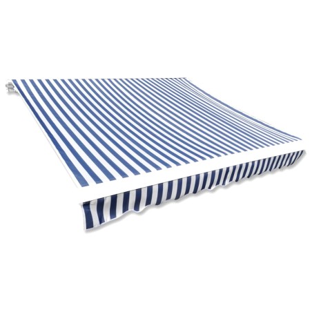 vidaXL Tendone Parasole in Tela Blu e Bianco 350x250 cm 