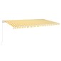 Tenda da Sole Retrattile Manuale LED 600x350 cm Giallo e Bianco Tenda da Sole Retrattile Manuale LED 600x350 cm Giallo e Bianco
