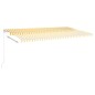 Tenda da Sole Retrattile Manuale LED 600x350 cm Giallo e Bianco Tenda da Sole Retrattile Manuale LED 600x350 cm Giallo e Bianco