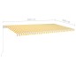 Tenda da Sole Retrattile Manuale LED 600x350 cm Giallo e Bianco Tenda da Sole Retrattile Manuale LED 600x350 cm Giallo e Bianco