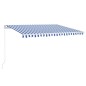 Tenda da Sole Retrattile Manuale 450x350 cm Blu e Bianca Tenda da Sole Retrattile Manuale 450x350 cm Blu e Bianca