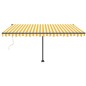 vidaXL Tenda Automatica Sensore Vento e LED 450x350 cm Gialla Bianca vidaXL Tenda Automatica Sensore Vento e LED 450x350 cm Gialla Bianca