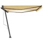 vidaXL Tenda Automatica Sensore Vento e LED 450x350 cm Gialla Bianca vidaXL Tenda Automatica Sensore Vento e LED 450x350 cm Gialla Bianca
