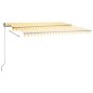 vidaXL Tenda Automatica Sensore Vento e LED 450x350 cm Gialla Bianca vidaXL Tenda Automatica Sensore Vento e LED 450x350 cm Gialla Bianca