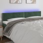 vidaXL Testiera a LED Verde Scuro 200x5x78/88 cm in Velluto vidaXL Testiera a LED Verde Scuro 200x5x78/88 cm in Velluto