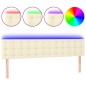 vidaXL Testiera Crema a LED 160x5x78/88 cm in Similpelle vidaXL Testiera Crema a LED 160x5x78/88 cm in Similpelle