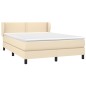 vidaXL Giroletto a Molle con Materasso Crema 140x19 cm in Tessuto