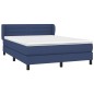 vidaXL Giroletto a Molle con Materasso Blu 140x190 cm in Tessuto