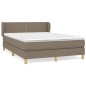 vidaXL Giroletto a Molle con Materasso Tortora 140x190 cm in Tessuto