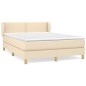 vidaXL Giroletto a Molle con Materasso Crema 140x19 cm in Tessuto
