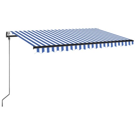 vidaXL Tenda da Sole Retrattile Automatica 450x350 cm Blu e Bianca