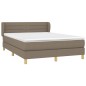 vidaXL Giroletto a Molle con Materasso Tortora 140x190 cm in Tessuto
