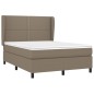 vidaXL Giroletto a Molle con Materasso Tortora 140x190 cm in Tessuto