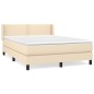 vidaXL Giroletto a Molle con Materasso Crema 140x19 cm in Tessuto