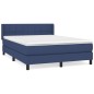 vidaXL Giroletto a Molle con Materasso Blu 140x190 cm in Tessuto