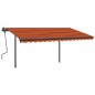 Tenda Automatica Sensore Vento e LED 4,5x3 m Arancio e Marrone Tenda Automatica Sensore Vento e LED 4,5x3 m Arancio e Marrone