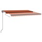 Tenda Automatica Sensore Vento e LED 4,5x3 m Arancio e Marrone Tenda Automatica Sensore Vento e LED 4,5x3 m Arancio e Marrone