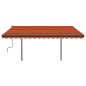 Tenda Automatica Sensore Vento e LED 4,5x3 m Arancio e Marrone Tenda Automatica Sensore Vento e LED 4,5x3 m Arancio e Marrone