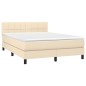 vidaXL Letto a Molle con Materasso e LED Crema 140x190 cm in Tessuto vidaXL Letto a Molle con Materasso e LED Crema 140x190 cm in Tessuto