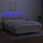 vidaXL Letto a Molle con Materasso e LED Crema 140x190 cm in Tessuto vidaXL Letto a Molle con Materasso e LED Crema 140x190 cm in Tessuto
