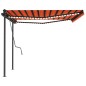 Tenda Automatica Sensore Vento e LED 4,5x3 m Arancio e Marrone Tenda Automatica Sensore Vento e LED 4,5x3 m Arancio e Marrone
