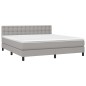 vidaXL Letto a Molle Materasso e LED Grigio Chiaro 160x200 cm Tessuto