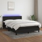 vidaXL Letto a Molle con Materasso e LED Nero 140x200 cm in Tessuto vidaXL Letto a Molle con Materasso e LED Nero 140x200 cm in Tessuto
