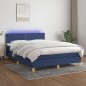 vidaXL Letto a Molle con Materasso e LED Blu 140x190 cm in Tessuto vidaXL Letto a Molle con Materasso e LED Blu 140x190 cm in Tessuto