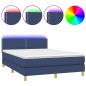 vidaXL Letto a Molle con Materasso e LED Blu 140x190 cm in Tessuto vidaXL Letto a Molle con Materasso e LED Blu 140x190 cm in Tessuto