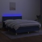 vidaXL Letto a Molle con Materasso e LED Blu 140x190 cm in Tessuto vidaXL Letto a Molle con Materasso e LED Blu 140x190 cm in Tessuto