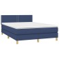 vidaXL Letto a Molle con Materasso e LED Blu 140x190 cm in Tessuto vidaXL Letto a Molle con Materasso e LED Blu 140x190 cm in Tessuto