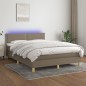 vidaXL Letto a Molle con Materasso e LED Tortora 140x190 cm in Tessuto vidaXL Letto a Molle con Materasso e LED Tortora 140x190 cm in Tessuto